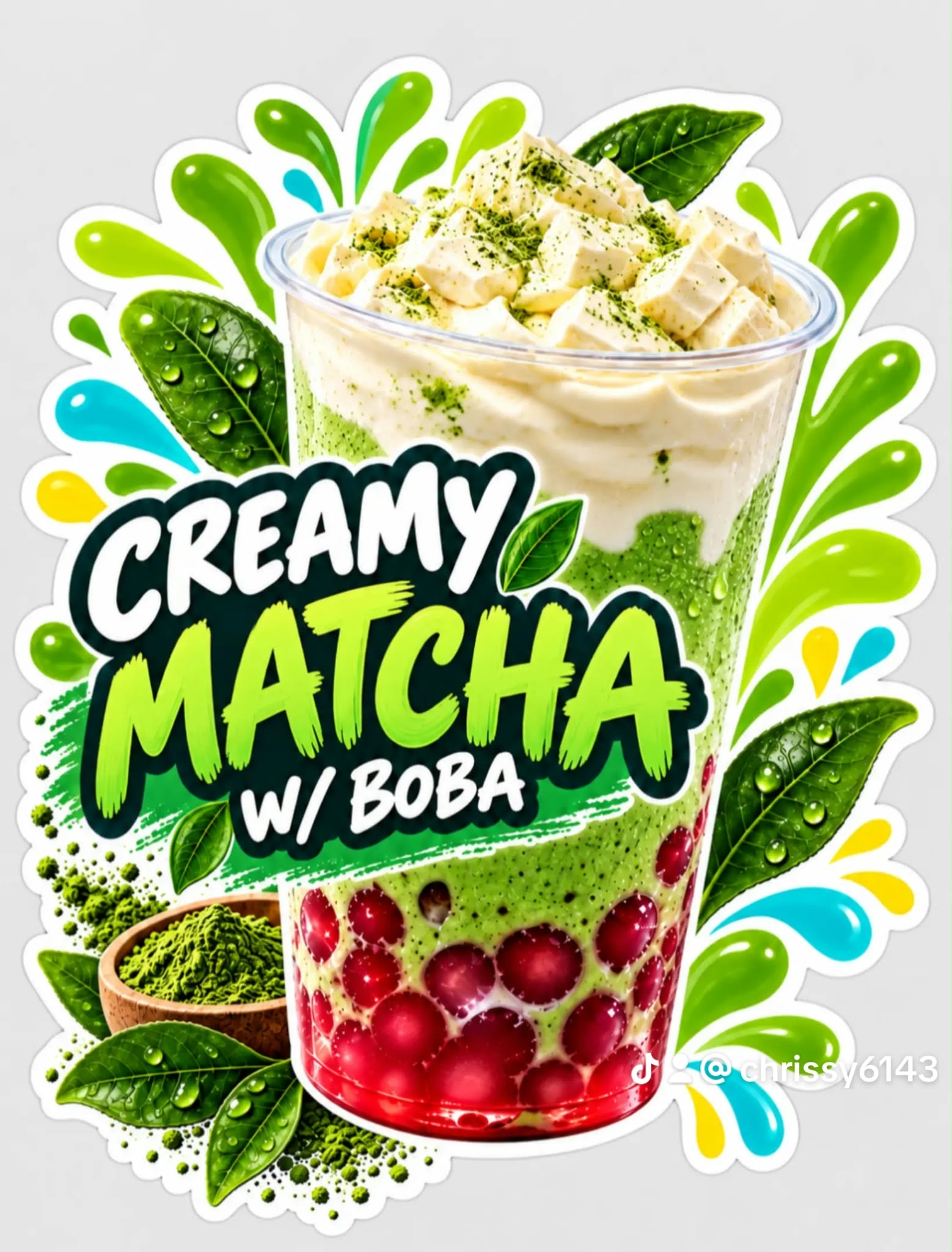 Creamy Matcha with Boba