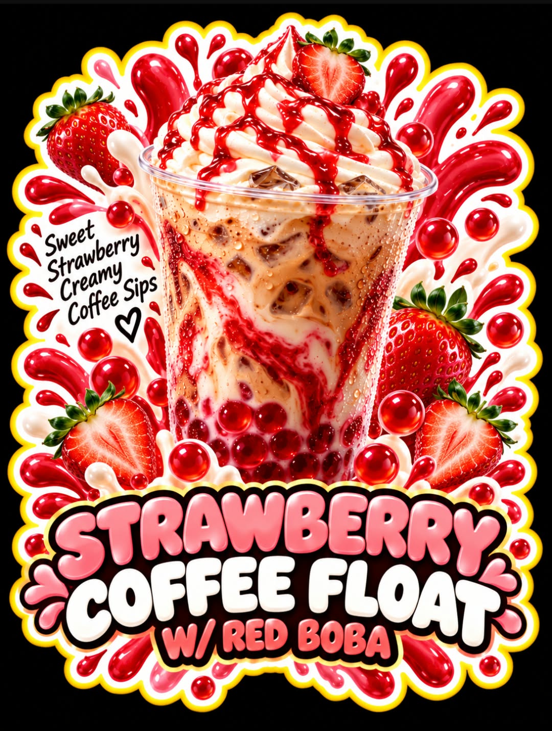 Strawberry Coffee Float
